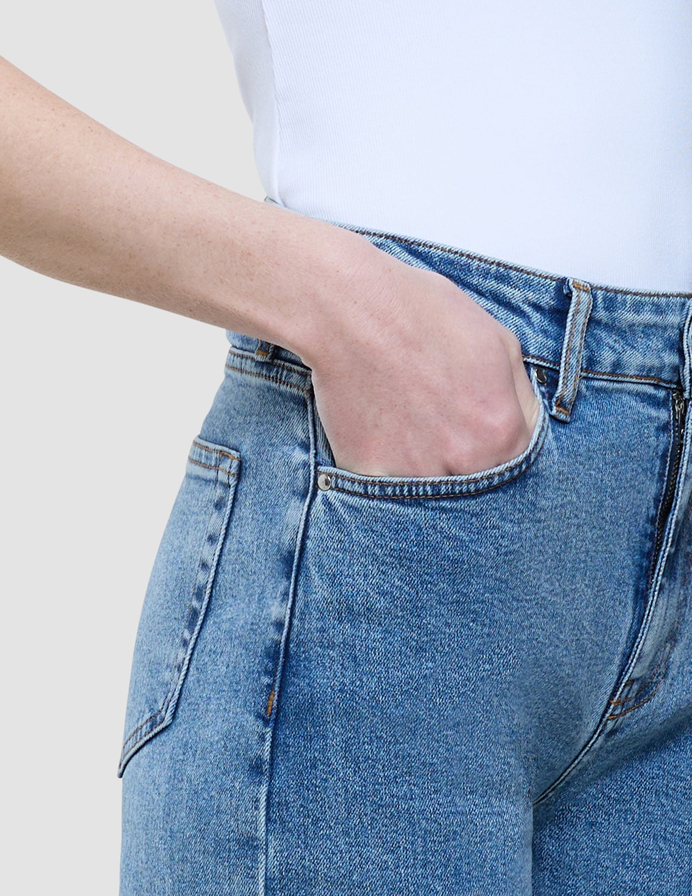 Jeans Straight Snow Blue Wash